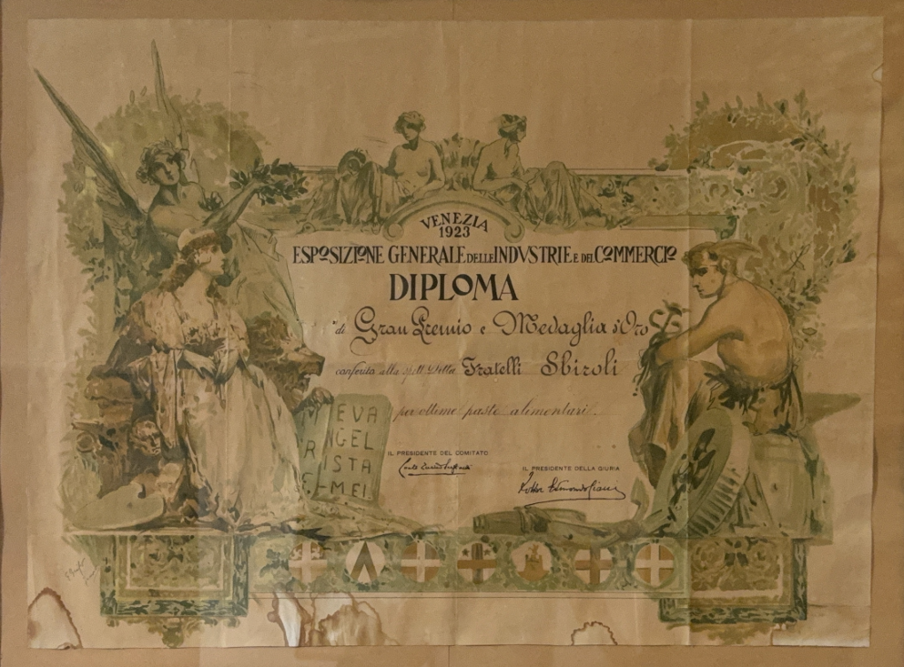 Diploma del reconocimiento de Venecia
