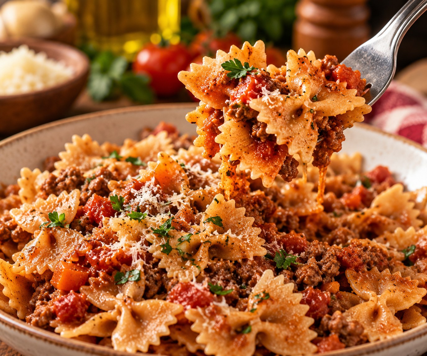 Plato de pastas · Moños