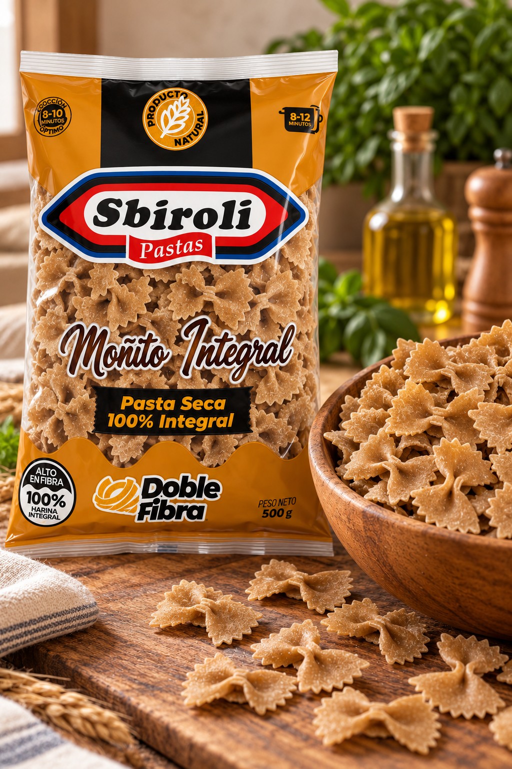Moño integral SBIROLI y moños de pasta